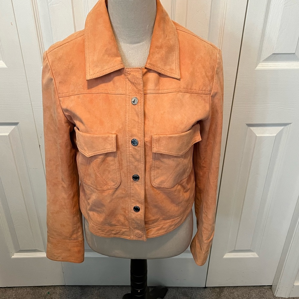 Max and Co Max Mara size 8 Women's Orange Suede Goatskin Jacket